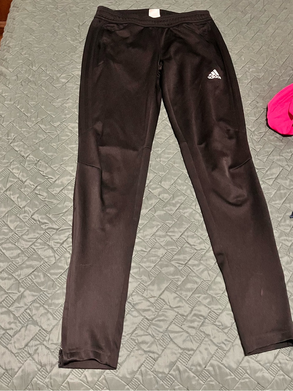 adidas Youth Black Athletic joggers with White Logo